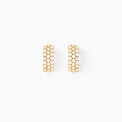 Boucles D'oreilles Jacquelene Rondes Or Jaune Oxyde De Zirconium - Créoles Femme | Marc Orian