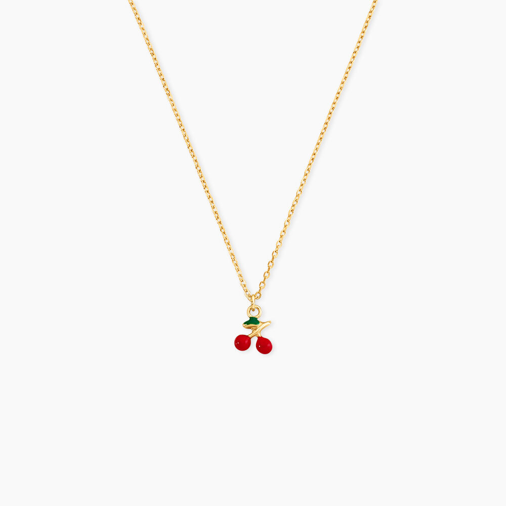 Collier Cherry Cerise Argent Dor&eacute; A L'Or 750/1000 - Colliers ete Enfant | Marc Orian