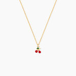 Collier Cherry Cerise Argent Dor&eacute; A L'Or 750/1000 - Colliers ete Enfant | Marc Orian