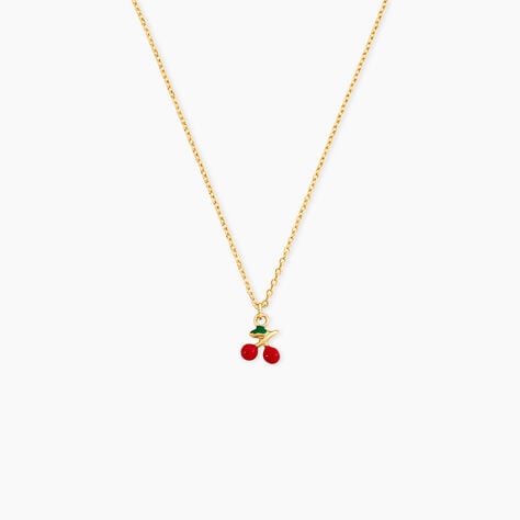 Collier Cherry Cerise Argent Dor&eacute; A L'Or 750/1000 - Colliers ete Enfant | Marc Orian