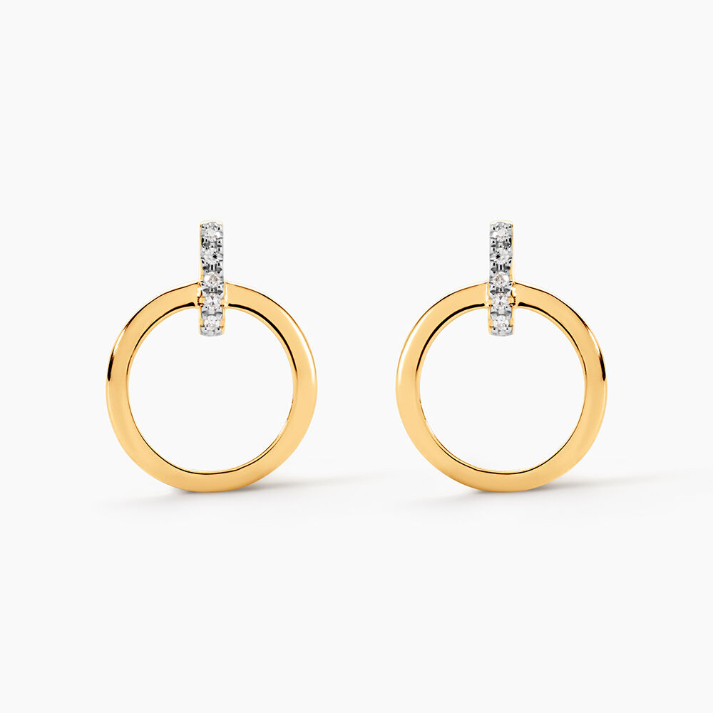 Boucles D'oreilles Pendantes Or Jaune Melissande Diamants - Pendantes Femme | Marc Orian