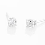 Boucles D'oreilles Puces Aphrodite Or Blanc Diamant - Puces Famille | Marc Orian