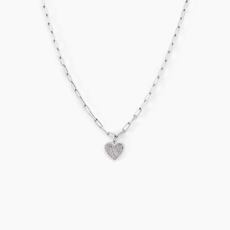 Collier Etincelante Argent Blanc - Colliers ras du cou Femme | Marc Orian