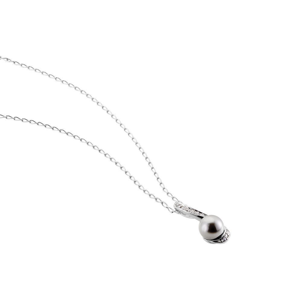 Collier Armance Argent Blanc Perle D'imitation Oxyde - Colliers avec pierres Femme | Marc Orian