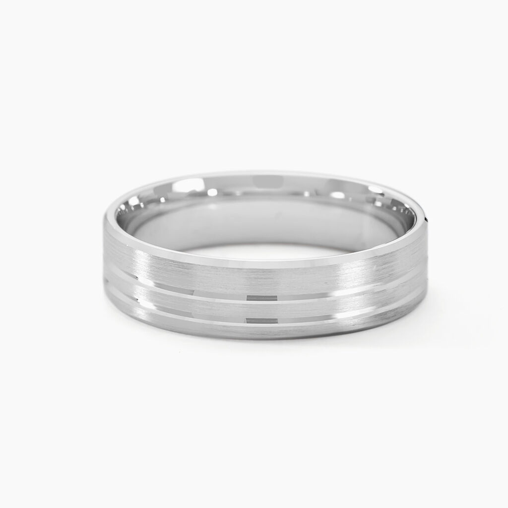 Alliance Cheryn Ruban Plat Argent Blanc - Alliances Famille | Marc Orian