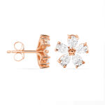 Boucles D'oreilles Puces Siriana Argent Rose Oxyde De Zirconium - Puces Femme | Marc Orian