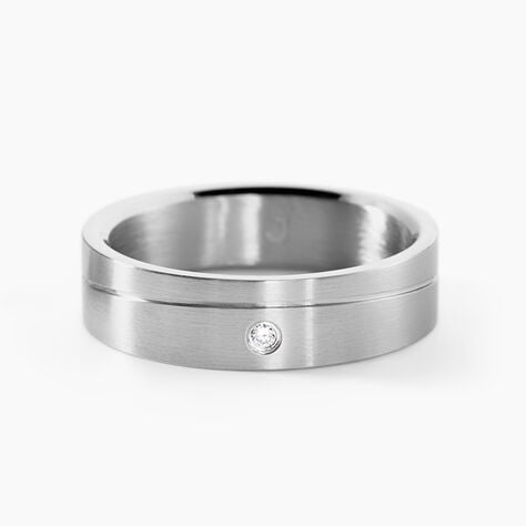 Bague Jourdan Acier Blanc Diamant Synth&eacute;tique - Bijoux fantaisie Homme | Marc Orian