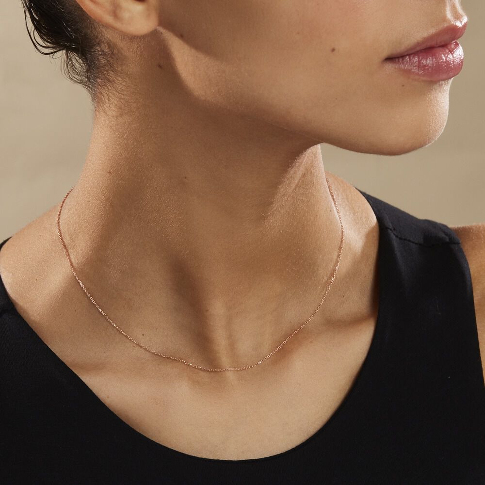 Chaîne Igoa Maille Forçat Diamantee Or Rose - Chaines Femme | Marc Orian