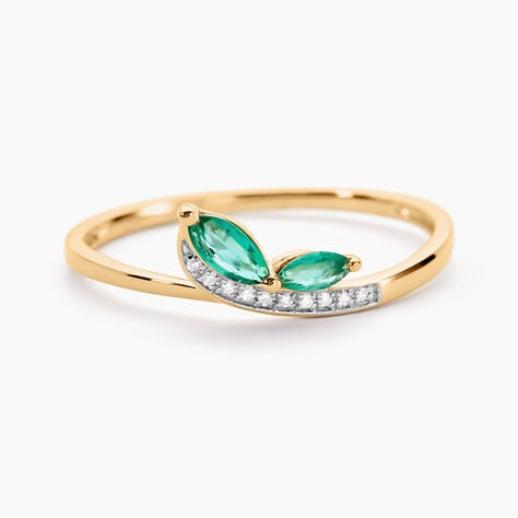 Bague Maximillian Or Jaune Emeraude Diamant - Bagues vintage Femme | Marc Orian