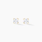 Boucles D'oreilles Puces Or Jaune Doreen Oxydes De Zirconium - Puces Famille | Marc Orian