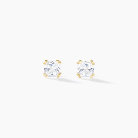 Boucles D'oreilles Puces Or Jaune Doreen Oxydes De Zirconium - Puces Famille | Marc Orian