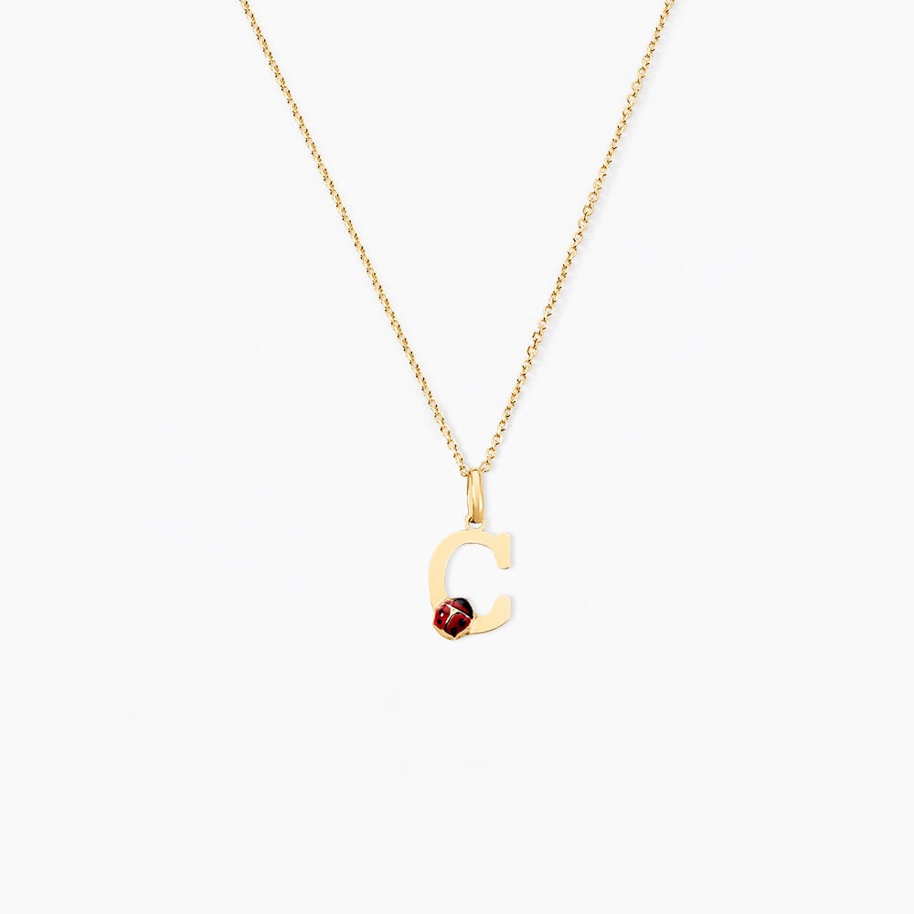 Pendentif Helidie Coccinelle Lettre Or Jaune - Pendentifs Enfant | Marc Orian