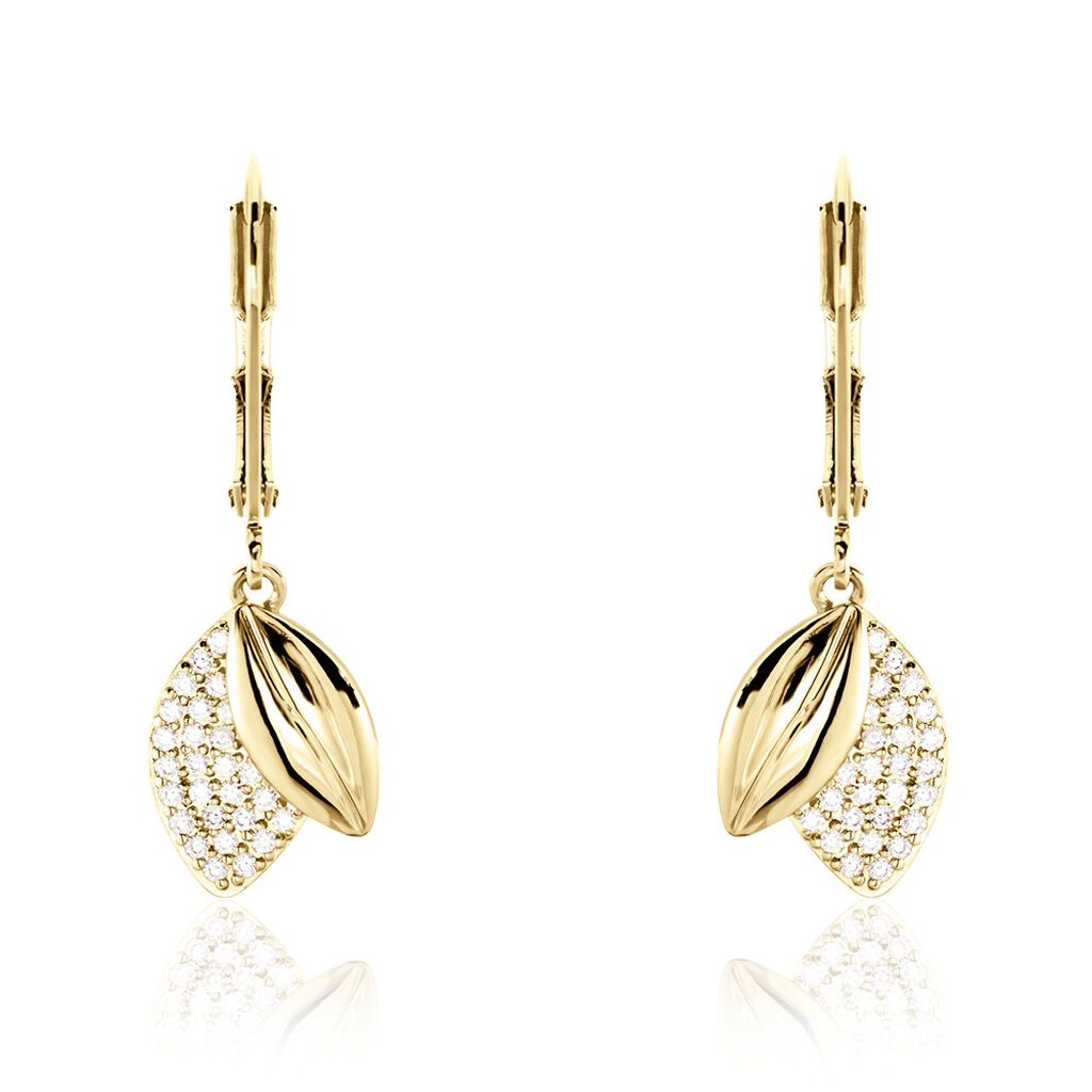 Boucles D'oreilles Pendantes Plaqué Or Jaune Simao Oxydes De Zirconium - Pendantes Femme | Marc Orian