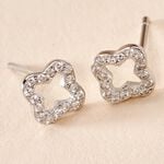 Boucles D'oreilles Puces Tully Argent Blanc Oxyde De Zirconium - Puces Femme | Marc Orian