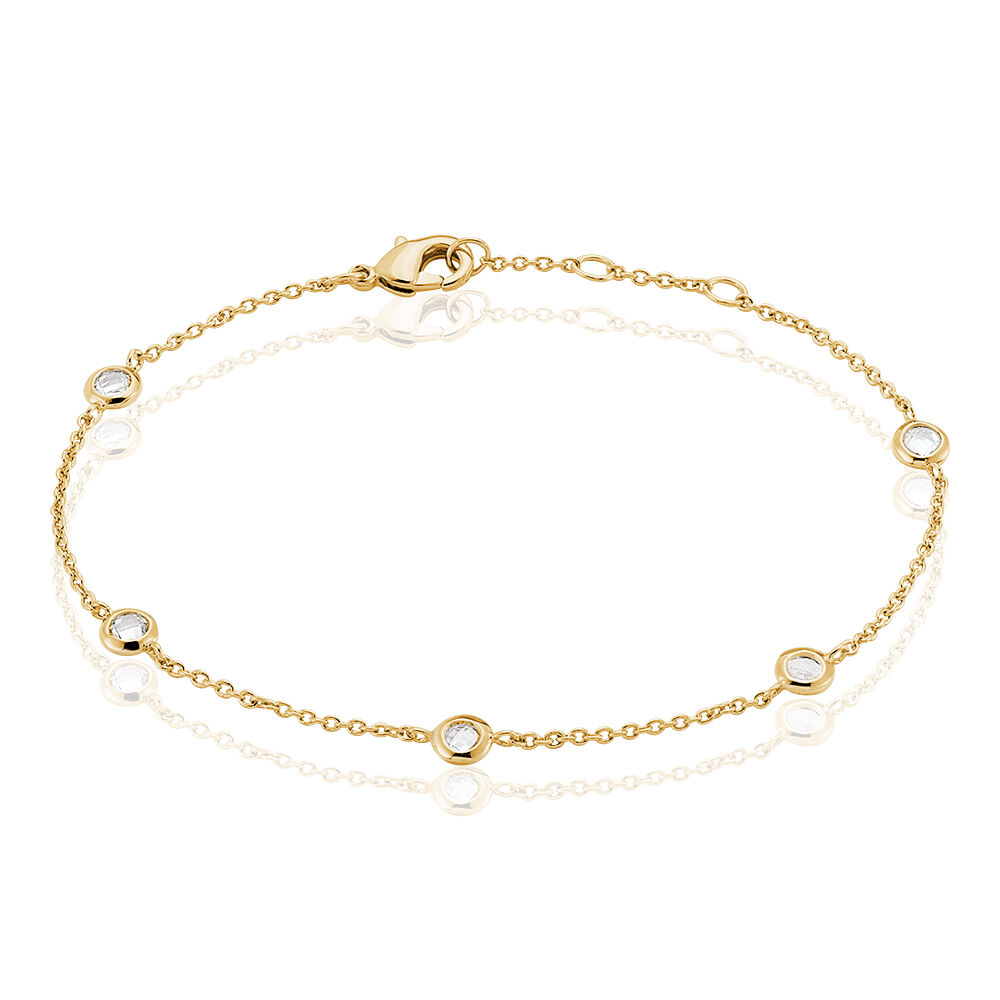 Bracelet Violette Plaqu&eacute; Or Jaune Oxyde De Zirconium - Bracelets fantaisie Femme | Marc Orian