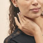 Boucles D'oreilles Puces Eden Serti Pneu Or Blanc Oxyde De Zirconium - Puces Femme | Marc Orian