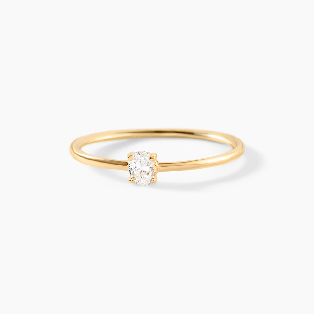 Bague Rudianus Or Jaune Diamant Synth&eacute;tique - Bagues avec pierre Femme | Marc Orian