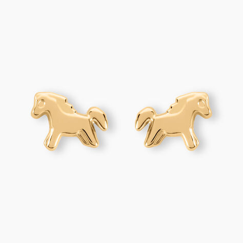 Boucles D'oreilles Puces Freyia Cheval Or Jaune - Puces Enfant | Marc Orian
