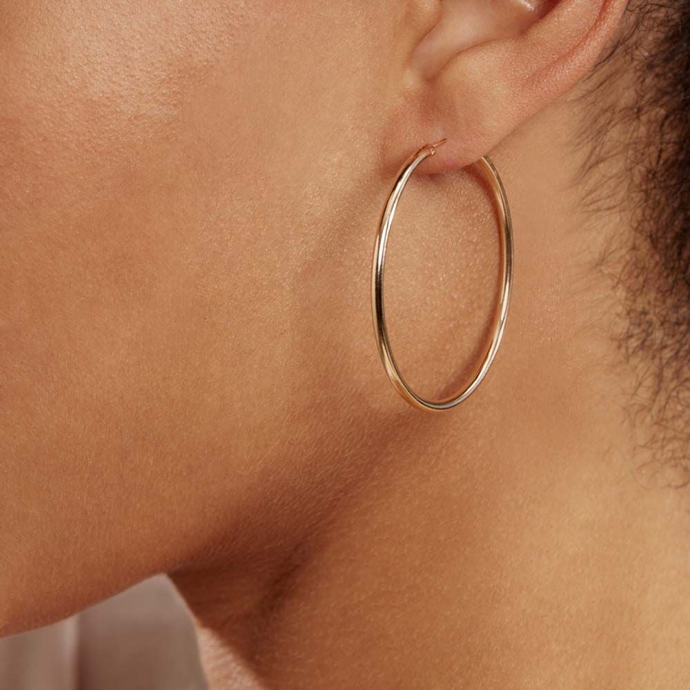Créoles Ada Lisse Plaqué Or Jaune - Créoles Femme | Marc Orian