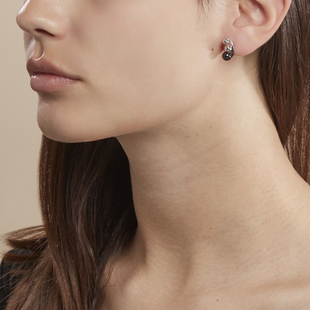 Bijoux D'oreilles Cleya Argent Blanc Céramique - Piercings d'oreilles Femme | Marc Orian