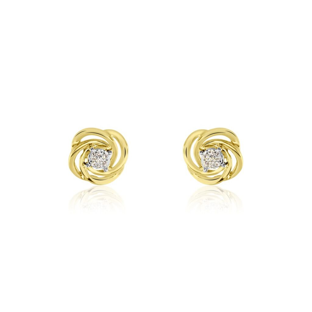 Boucles D'oreilles Puces Or Jaune Urlanie Diamants - Boucles d'oreilles pierres précieuses Femme | Marc Orian