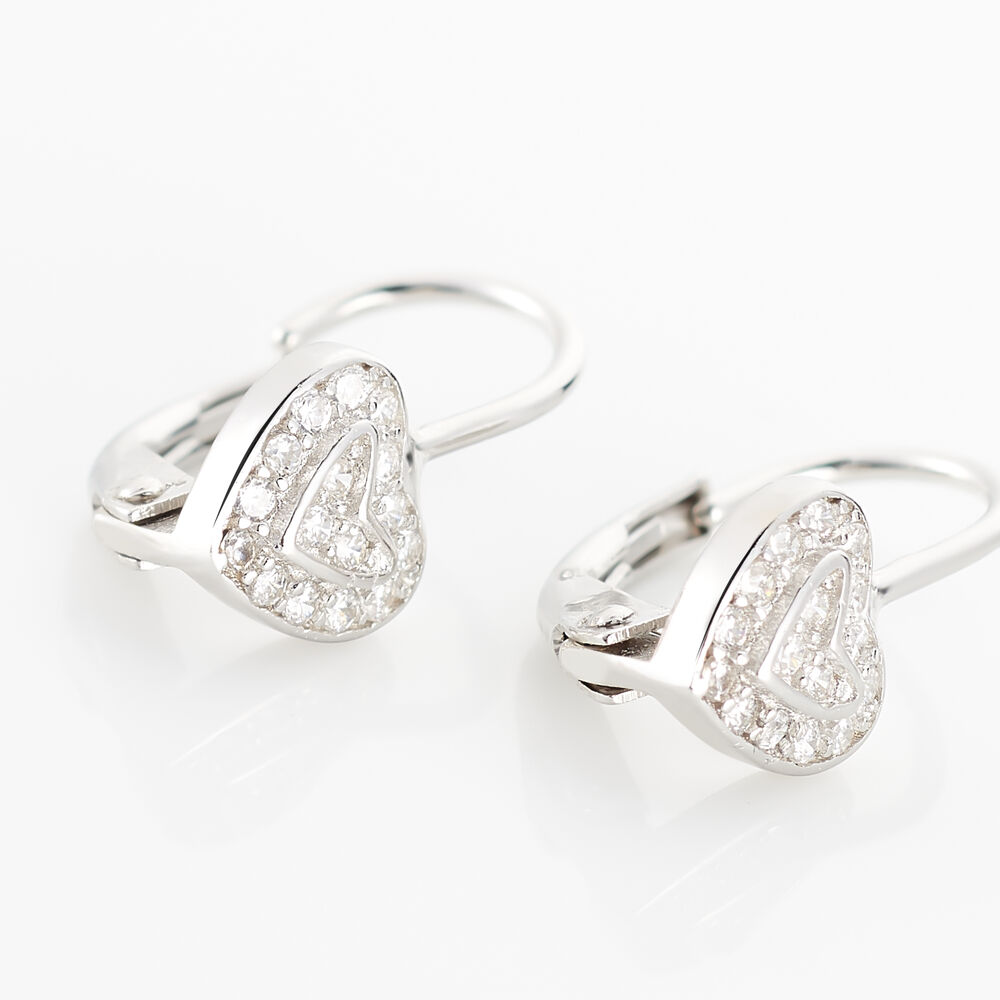 Boucles D'oreilles Pendantes Maximin Argent Blanc Oxyde De Zirconium - Pendantes Femme | Marc Orian