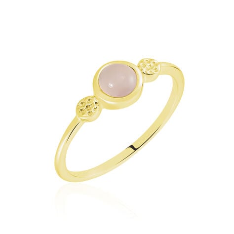Bague Argent Dore Helko Calcedoine Rose - Bijoux fantaisie Femme | Marc Orian