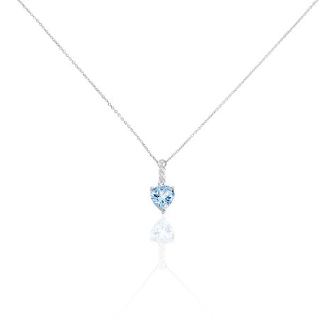 Collier Fany Or Blanc Topaze Et Oxyde De Zirconium - Colliers avec pierres Femme | Marc Orian