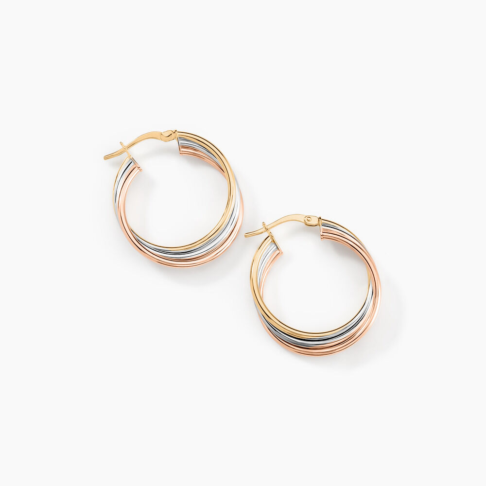 Cr&eacute;oles Tanya Or Tricolore - Cr&eacute;oles Femme | Marc Orian