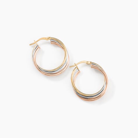 Cr&eacute;oles Tanya Or Tricolore - Cr&eacute;oles Femme | Marc Orian