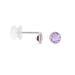 Boucles D'oreilles Puces Edy Serti Clos Or Blanc Amethyste - Puces Femme | Marc Orian