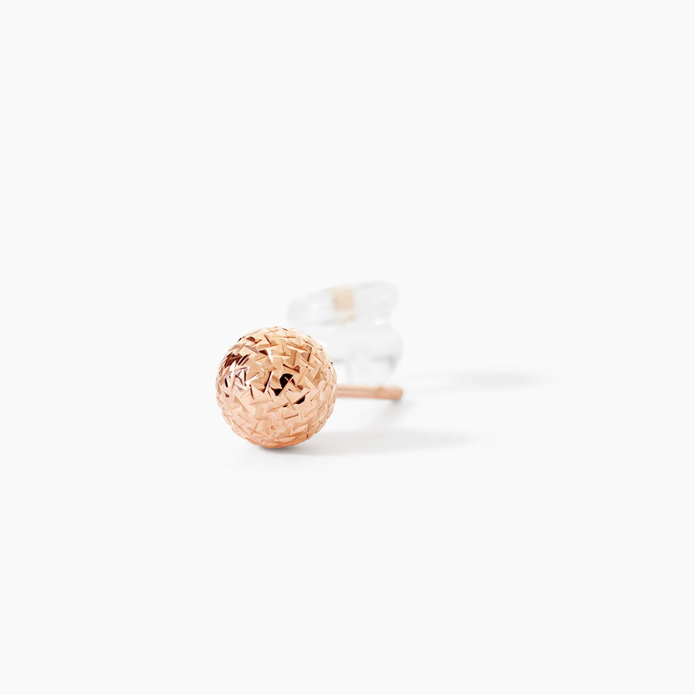 Boucles D'oreilles Puces Fidelia Boule Diamantee Or Rose - Puces Femme | Marc Orian