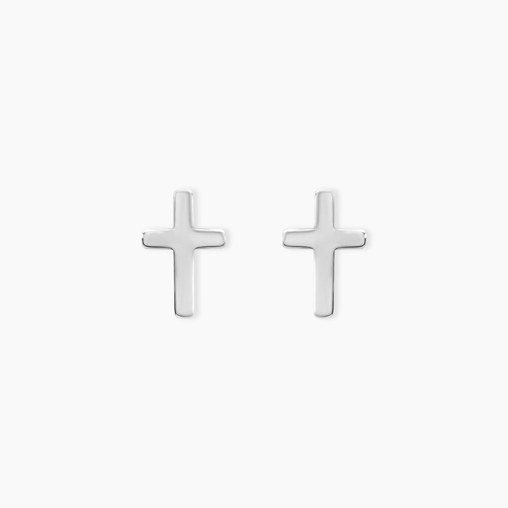 Boucles D'oreilles Puces Ashana Argent Blanc - Puces Femme | Marc Orian