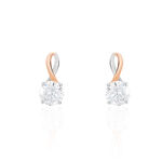 Boucles D'oreilles Pendantes Micheline Or Bicolore Oxyde De Zirconium - Pendantes Femme | Marc Orian