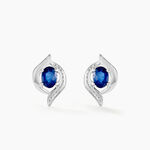 Boucles D'oreilles Puces Lydia Or Blanc Saphir - Boucles d'oreilles mariage Femme | Marc Orian