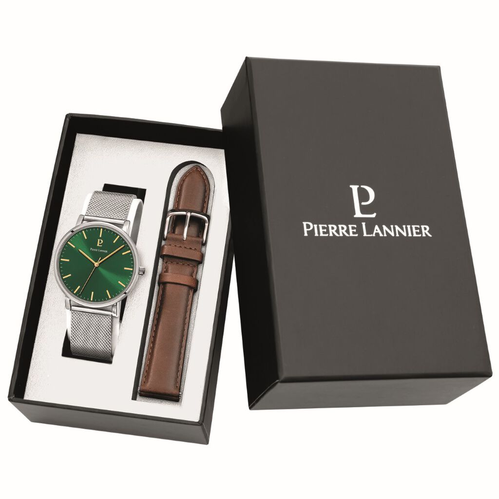 Coffret De Montre Pierre Lannier Essential Vert - Montres &eacute;tanches Homme | Marc Orian