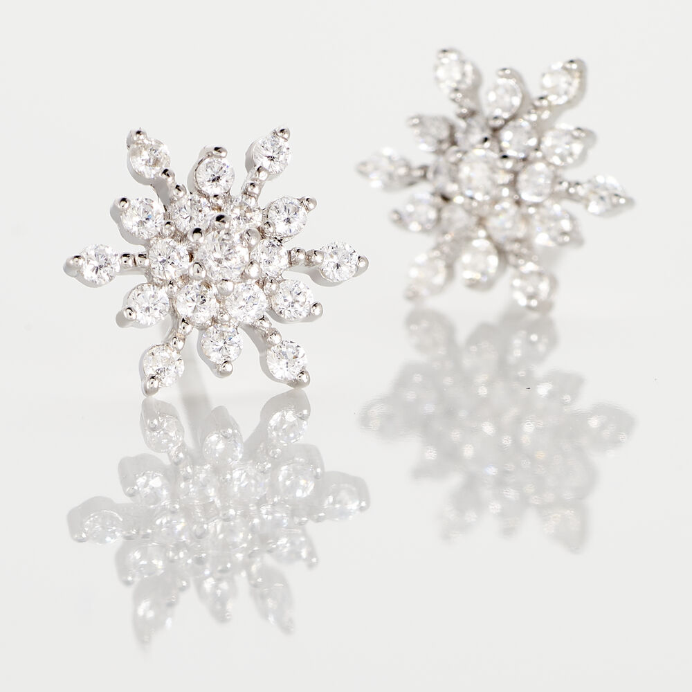 Boucles D'oreilles Puces Effie Argent Blanc Oxyde De Zirconium - Puces Femme | Marc Orian