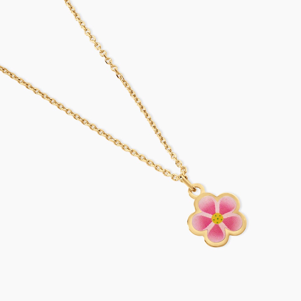 Collier Syna Fleur Argent Dor&eacute; A L'Or 750/1000 - Colliers ete Enfant | Marc Orian