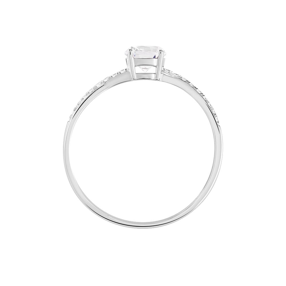 Bague Dana Or Blanc Oxyde De Zirconium - Solitaires Femme | Marc Orian