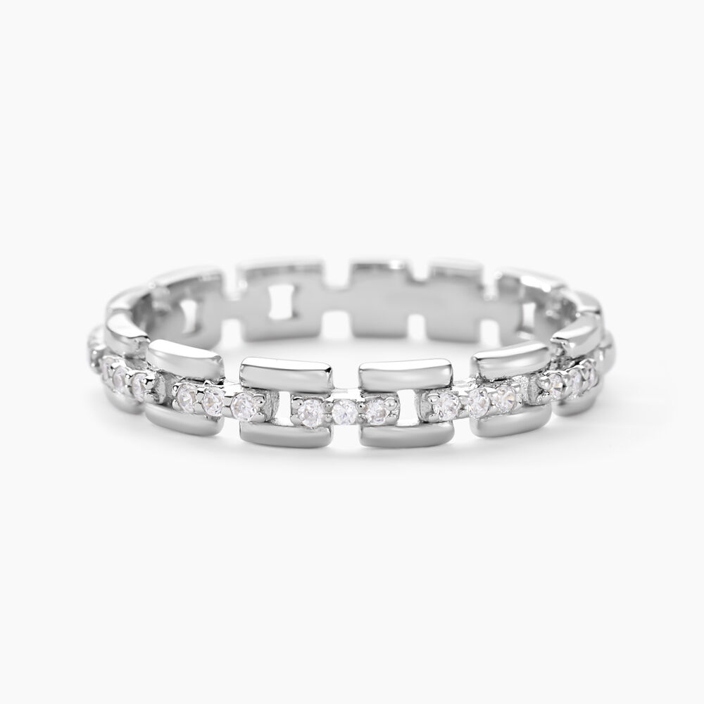 Bague Eternity Argent Blanc Oxyde De Zirconium - Bijoux fantaisie Femme | Marc Orian