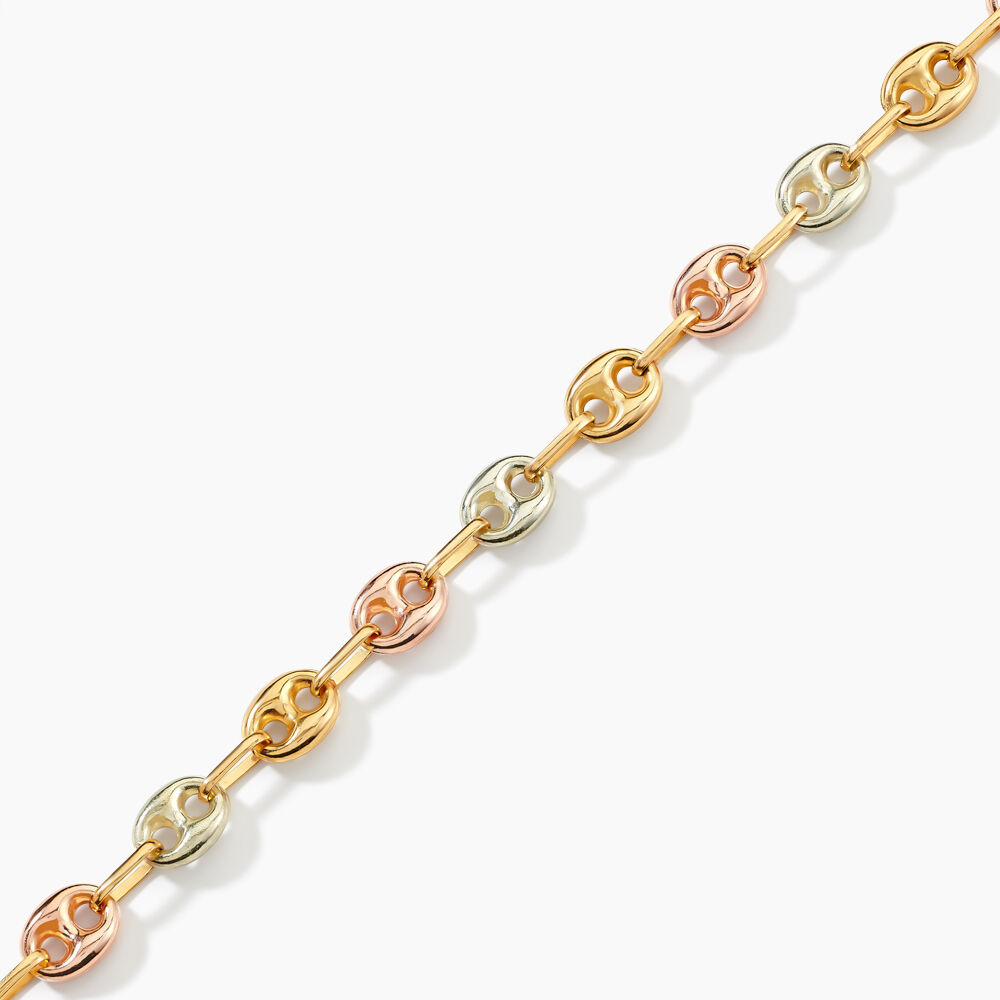 Bracelet Dami Maille Grain De Caf&eacute; Or Tricolore - Bracelets mailles Homme | Marc Orian