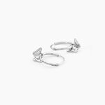 Cr&eacute;oles Thecla Argent Blanc - Cr&eacute;oles Femme | Marc Orian