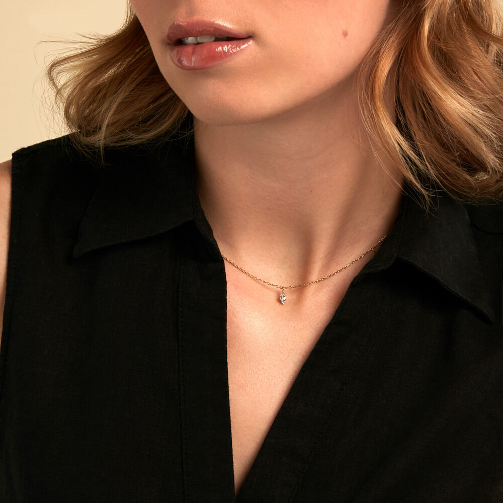 Collier Poem Argent Jaune Topaze Oxyde De Zirconium - Colliers avec pierres Femme | Marc Orian