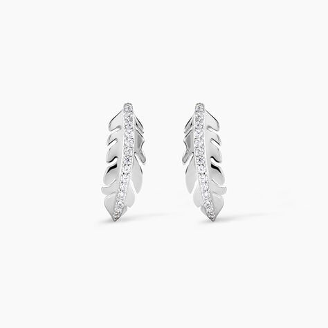 Boucles D'oreilles Pendantes Cynthia Argent Blanc Oxyde De Zirconium - Pendantes Femme | Marc Orian