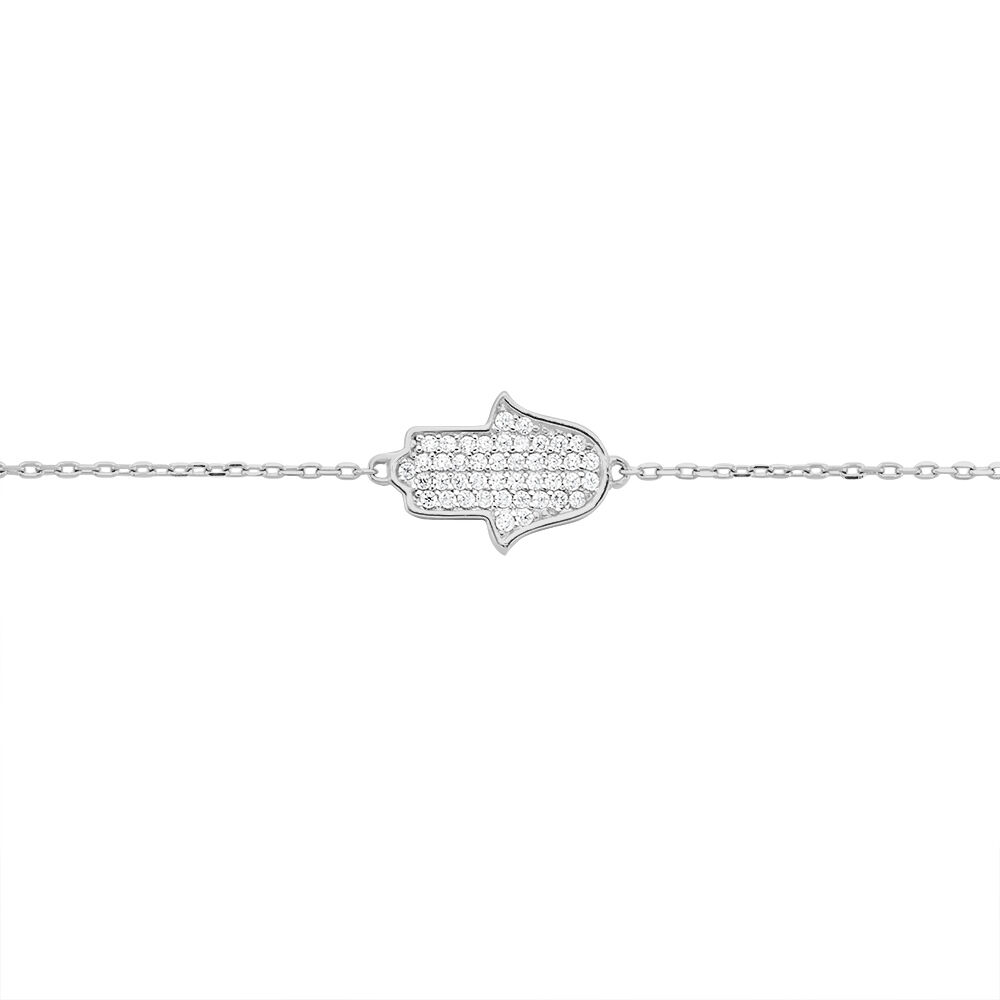 Bracelet Dorothea Argent Blanc Oxyde De Zirconium - Bracelets chaînes Femme | Marc Orian