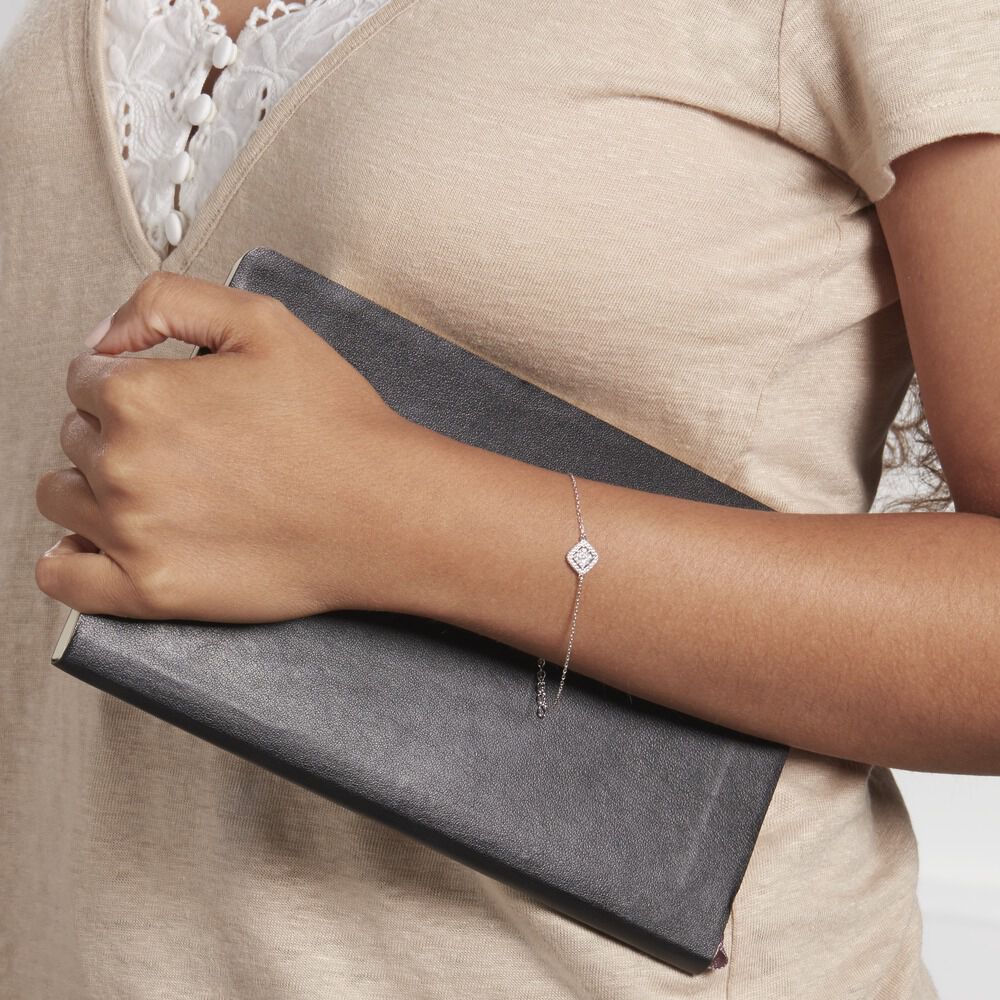 Bracelet Argent Blanc Justina Oxyde De Zirconium - Bracelets chaînes Femme | Marc Orian