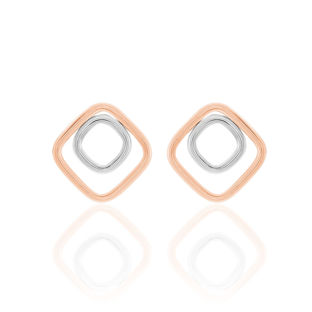 Boucles D'oreilles Pendantes Artahe Carree Or Bicolore - Pendantes Femme | Marc Orian