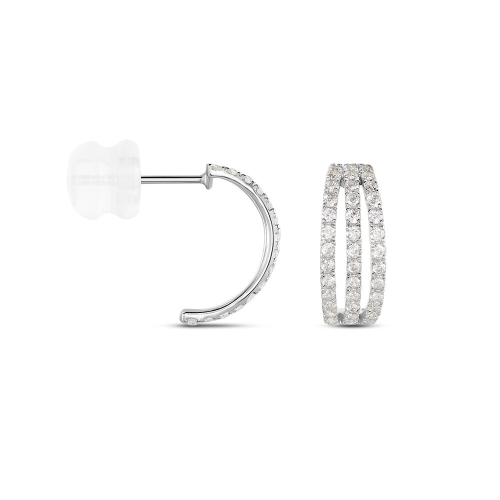 Créoles Oiva Or Blanc Oxyde De Zirconium - Créoles Femme | Marc Orian