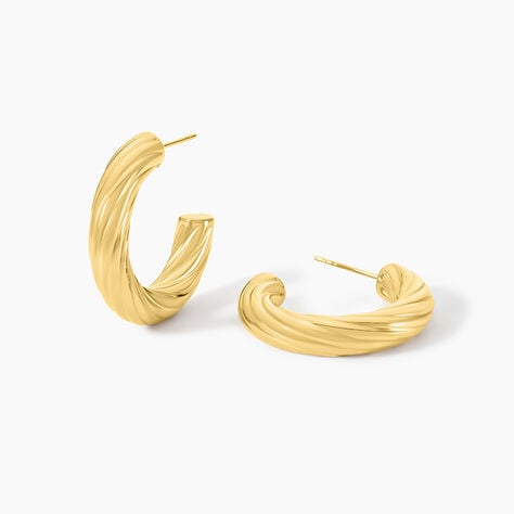 Créoles Izalia Acier Jaune -  Femme | Marc Orian