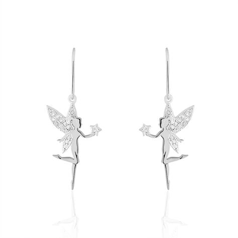 Boucles D'oreilles Pendantes Alberte Argent Blanc Oxyde De Zirconium - Pendantes Femme | Marc Orian